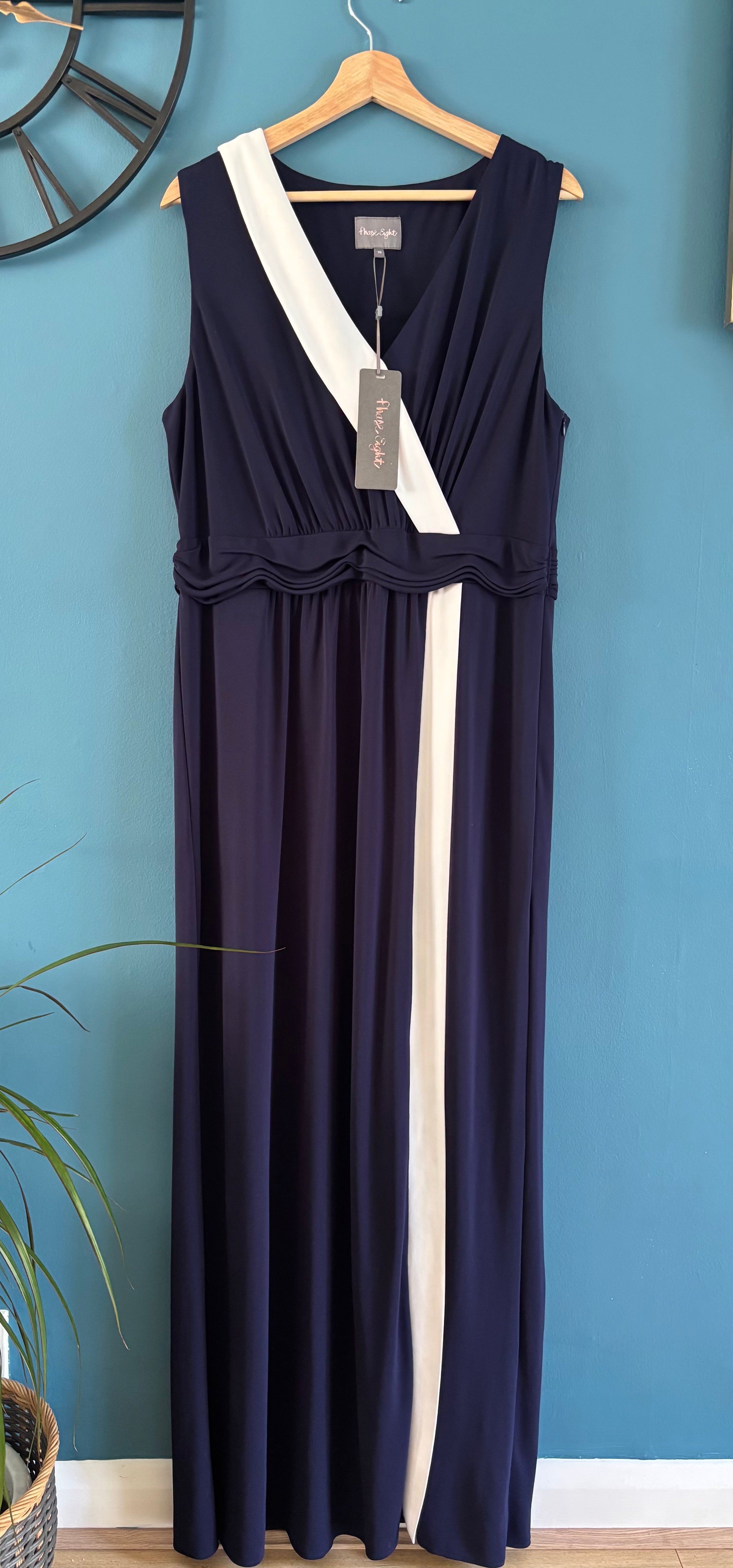 Phase Eight - Navy/white strip- Size 18