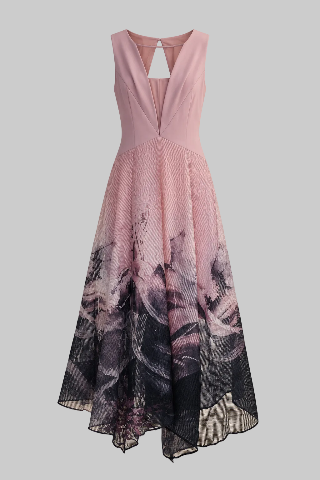 Mauve dress with a calm luxury studio background