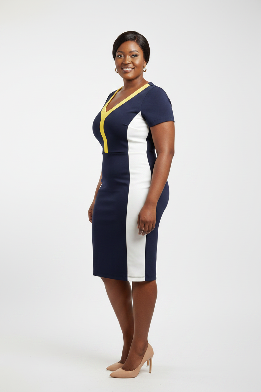 Navy Yellow Bodycon - Professional 2