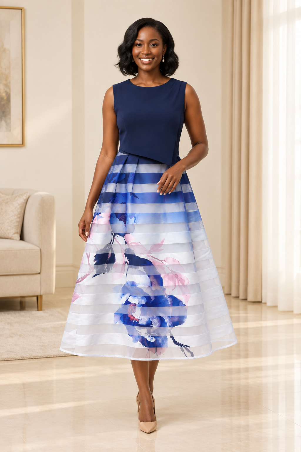 Sheer floral quiet luxury